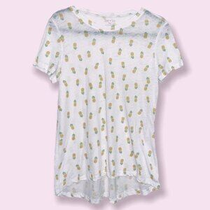 Zoe + Liv Pineapple Graphic Tee Short Sleeve Womens Size Large